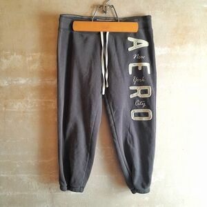 143a. vintage gray Aeropostale AERO cropped low rise 2010s y2k sweatpants, S
